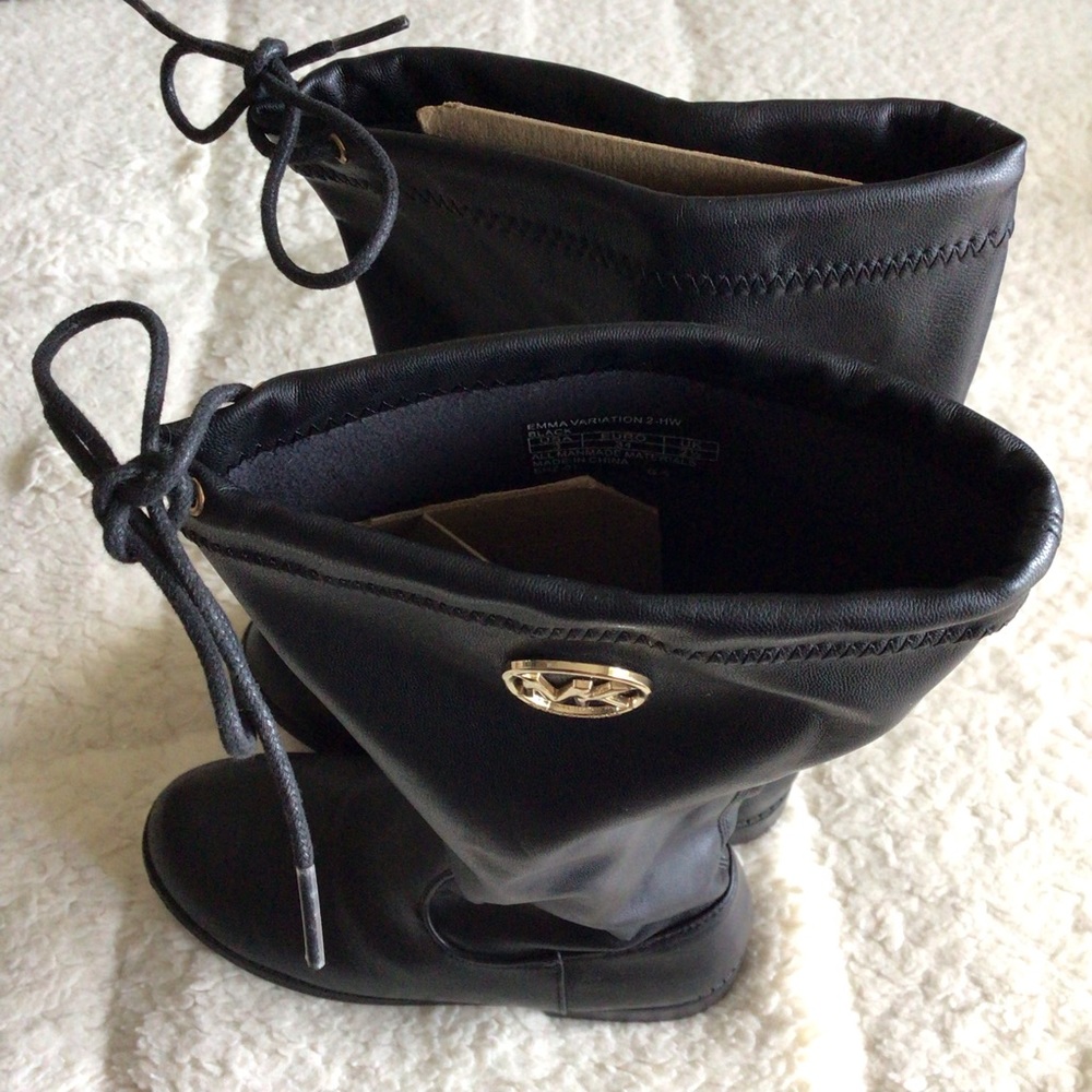 Michael Kors Emma Variation 2-HW Black Drawstring Below the Knee Boots TEENs - Picture 12 of 13